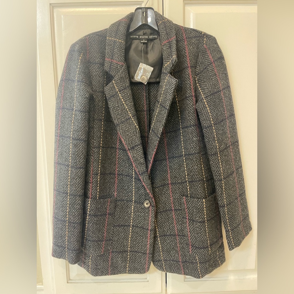 Thick plaid blazer